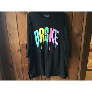 Popular Poison Graphic T Shirt Size 5XL Black Short Sleeve BROKE Quote